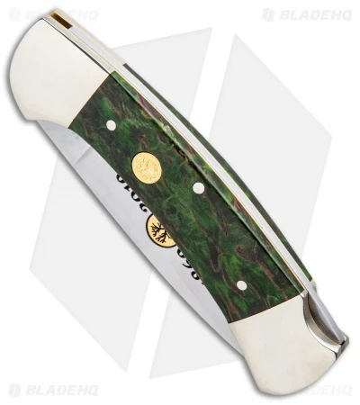 Boker 3000 150th Anniversary Lockback Knife Green Curly Birch (3.4" Satin) 4 Boker 3000 150th Anniversary Lockback Knife Green Curly Birch (3.4" Satin) - Image 2