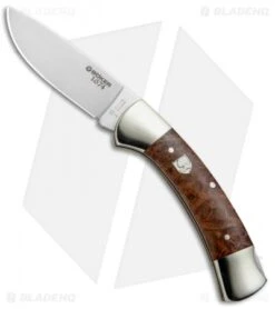 Front Page 44 Boker 3000 1674 Lockback Knife Amboina Root Wood (3.375" Satin) 112400