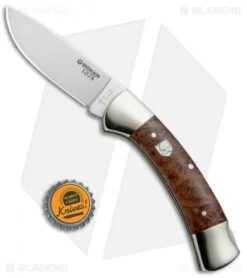 Boker 3000 1674 Lockback Knife Amboina Root Wood (3.375" Satin) 112400 -Boker Boker 3000 1674 LB Amboina root Wood 112400 BHQ 71010 jr bottlecap