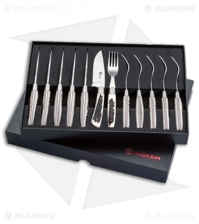 Boker Arbolito Stag Steak Knife Dinner Set 03BA5717H (12 Piece Set) 3 Boker Arbolito Stag Steak Knife Dinner Set 03BA5717H (12 Piece Set)