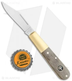 Boker Barlow Expedition 3.25" Traditional Pocket Knife Green Micarta Brass -Boker Boker Barlow Expedition 112941 BHQ 118351 jr bottlecap