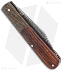 Boker Barlow Integral Slip Joint Leopard Damascus Knife Desert Ironwood (3.25") -Boker Boker Barlow Integral Pocket Knife Desert Ironwood Leapord Damascus 100501DAM BHQ 120615 jr side