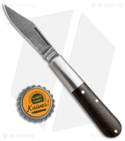 Boker Barlow M4 Sherman-Damast Slip Joint Knife Burlap Micarta (2.5" Damascus) -Boker Boker Barlow M4 Sherman Burlap Micarta Damascus BHQ 144981 jr bottlecap