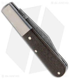 Boker Barlow M4 Sherman-Damast Slip Joint Knife Burlap Micarta (2.5" Damascus) -Boker Boker Barlow M4 Sherman Burlap Micarta Damascus BHQ 144981 jr side