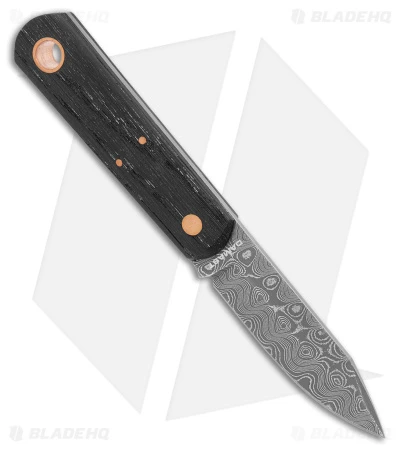Boker Burnley Barlow Front Pocket Fixed Blade Knife Bog Oak (2.75" Damascus) 4 Boker Burnley Barlow Front Pocket Fixed Blade Knife Bog Oak (2.75" Damascus) - Image 2