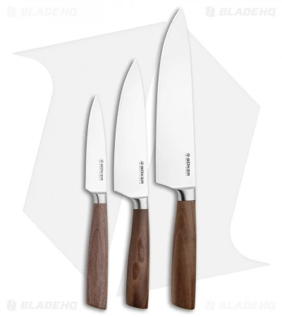 Boker Core 3-Piece Kitchen Knife Set Walnut Wood 3 Boker Core 3-Piece Kitchen Knife Set Walnut Wood