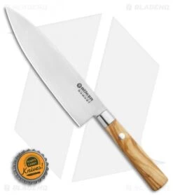 Boker Damascus Olive 6.25" Small Chef's Kitchen Knife Olive Wood -Boker Boker Damascus Olive Small Chefs Knife Olive Wood 6.125 Damascus 130439DAM BHQ 111155 LS Bottlecap