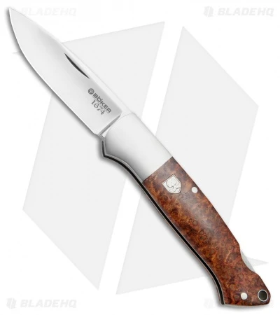 Boker Davis Classic Hunter 1674 Knife Amboina Root Wood (3.5" Satin) 110324 3 Boker Davis Classic Hunter 1674 Knife Amboina Root Wood (3.5" Satin) 110324