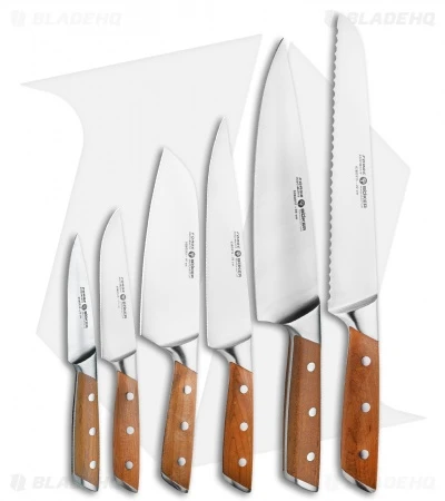Boker Forge Wood 7-Piece Kitchen Knife Set Maple Wood W/ Wooden Block 3 Boker Forge Wood 7-Piece Kitchen Knife Set Maple Wood W/ Wooden Block