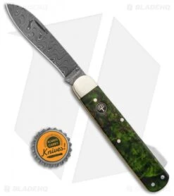 Boker Hunting Knife Mono Lockback Knife Green Curly Birch (3.25" Damascus) 9 Boker Hunting Knife Mono Lockback Knife Green Curly Birch (3.25" Damascus) -Boker Boker Hunting Knife Mono LB Green Curly Birch Damascus 118030DAM BHQ 121068 jr bottlecap