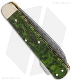 Boker Hunting Knife Mono Lockback Knife Green Curly Birch (3.25" Damascus) 8 Boker Hunting Knife Mono Lockback Knife Green Curly Birch (3.25" Damascus) -Boker Boker Hunting Knife Mono LB Green Curly Birch Damascus 118030DAM BHQ 121068 jr side