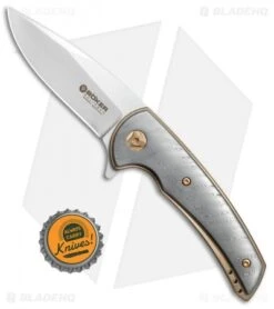 Boker Les Voorhies Special Run Model 13 Liner Lock Knife Damascus (3.2" Satin) -Boker Boker Les Voorhies Special Run Model 13 damascus satin BHQ 77327 er bottlecap