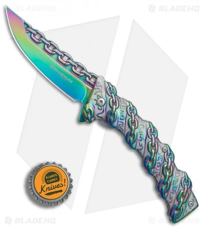 Boker Magnum Chained Rainbow Spring Assisted Knife (3.375" Spectrum) 01MB635 6 Boker Magnum Chained Rainbow Spring Assisted Knife (3.375" Spectrum) 01MB635 - Image 4