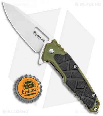 Boker Magnum Enok Frame Lock Knife Black/OD Green FRP (2.6" Satin) 01MB232 6 Boker Magnum Enok Frame Lock Knife Black/OD Green FRP (2.6" Satin) 01MB232 - Image 4