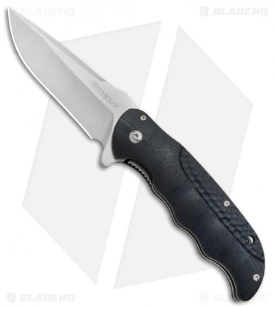Boker Magnum Foxtrot Golf Liner Lock Knife Black G-10 (3.5" Satin) 01MB701 3 Boker Magnum Foxtrot Golf Liner Lock Knife Black G-10 (3.5" Satin) 01MB701