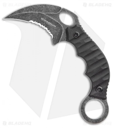 Boker Magnum Hotel Romeo Karambit Fixed Blade Knife Black G-10 (3" Black Serr) 3 Boker Magnum Hotel Romeo Karambit Fixed Blade Knife Black G-10 (3" Black Serr)