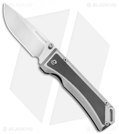 Boker Magnum Metal Frame Lock Knife Gray G-10 (3.4" Satin) 01MB704 3 Boker Magnum Metal Frame Lock Knife Gray G-10 (3.4" Satin) 01MB704