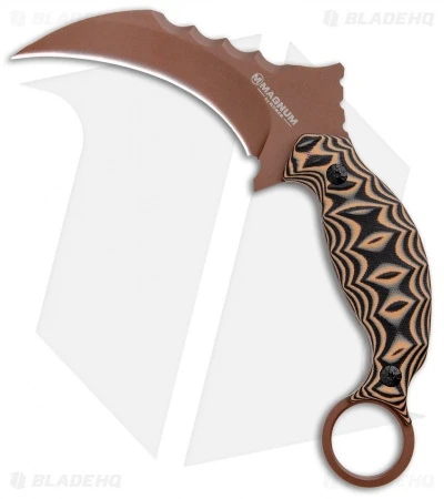 Boker Magnum Raptors Claw Fixed Blade Black/Orange G-10 (4.5" Brown) BOM02SC032 3 Boker Magnum Raptors Claw Fixed Blade Black/Orange G-10 (4.5" Brown) BOM02SC032