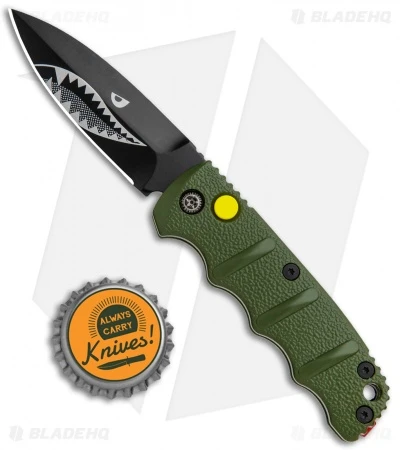 Boker Mini Warhawk Kalashnikov Dagger Automatic Knife Green (2.5" Black D2) 6 Boker Mini Warhawk Kalashnikov Dagger Automatic Knife Green (2.5" Black D2) - Image 4