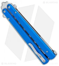 Boker Plus Balisong Trainer Butterfly Knife Blue G-10 (4" Satin) -Boker Boker Plus Balisong Trainer Blue G 10 Satin 01BO714SOI BHQ 99635 jr side