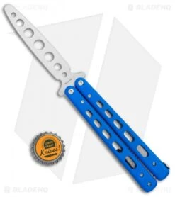 Boker Plus Balisong Trainer Butterfly Knife Blue G-10 (4" Satin) 01BO713 -Boker Boker Plus Balisong Trainer Blue Holes G 10 Satin 01BO713SOI BHQ 99634 jr bottlecap