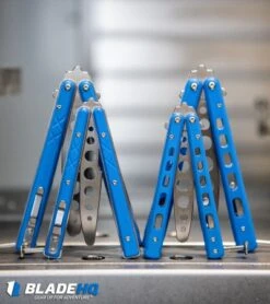 Boker Plus Balisong Trainer Butterfly Knife Blue G-10 (4" Satin) -Boker Boker Plus Balisong Trainer Butterfly Knife Blue G 10 Satin 01BO713 BHQ 99634 kp cnc web 1