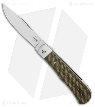 Boker Plus Bonfire Front Flipper Knife Green Canvas Micarta (3.4" Satin) 3 Boker Plus Bonfire Front Flipper Knife Green Canvas Micarta (3.4" Satin)