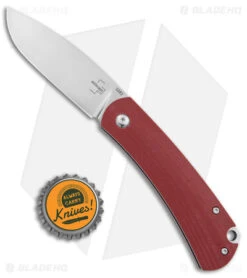 Boker Plus Boston Slip Joint Pocket Knife Burgundy G-10 (2.8" Satin) -Boker Boker Plus Boston SJ Burgundy G 10 Satin BHQ 146716 jr bottlecap