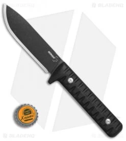 Boker Plus Bushcraft Kormoran Fixed Blade Knife (4.6" Black Stonewash) 02BO381 -Boker Boker Plus Bushcraft Kormoran black sw BHQ 77343 er bottlecap