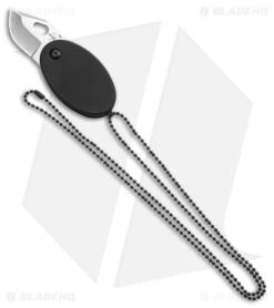 Boker Plus L'Egg Folding Neck Knife Black G-10 W/Chain (1.4" Satin) 01BO198
