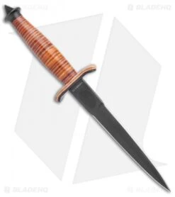 Boker Plus V-42 Devil's Brigade Fixed Blade Knife Leather (7" Black) 02BO1942 -Boker Boker Plus V 42 Devils Brigade Wood Black BHQ 135693 jr spine