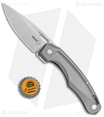 Boker Plus Warbird Liner Lock Knife Aluminum (3.6" Stonewash) 01BO749 6 Boker Plus Warbird Liner Lock Knife Aluminum (3.6" Stonewash) 01BO749 - Image 4