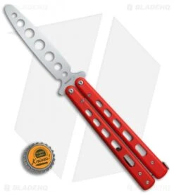 Boker Plus Balisong Trainer Butterfly Knife Red G-10 (4" Satin) 01BO712 -Boker Boker Plus balisong trainer red G10 satin BHQ 76461 er bottlecap