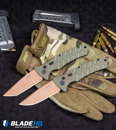 Boker Strike Tanto Desert Warrior Automatic Knife OD Green (3.25" Copper D2) 10 Boker Strike Tanto Desert Warrior Automatic Knife OD Green (3.25" Copper D2) - Image 8