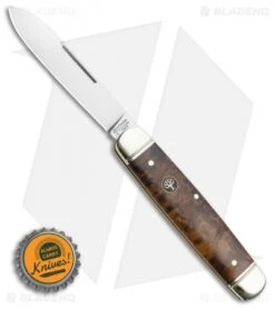 Boker Cattle Knife 4.5" Pocket Knife Curly Birch 9 Boker Cattle Knife 4.5" Pocket Knife Curly Birch -Boker Boker Traditional Cattle Knife 4.45in Curly Birch 110910 BHQ 111599 LS Bottlecap