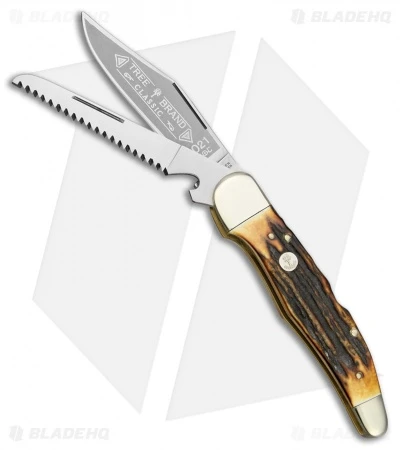 Boker Hunters Duo Lockback Pocket Knife 5.25" Stag 114021S 3 Boker Hunters Duo Lockback Pocket Knife 5.25" Stag 114021S