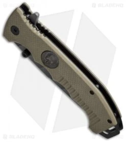 Boker Magnum Shades Of Gray Liner Lock Knife Tan G-10 (3.75" Serr) 01SC648N -Boker boker magnum 01sc648n bottom cm