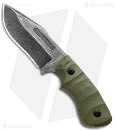 Boker Magnum Lil Giant Fixed Blade Knife Green G-10 (3.625" Smokewash) 02LG113 3 Boker Magnum Lil Giant Fixed Blade Knife Green G-10 (3.625" Smokewash) 02LG113