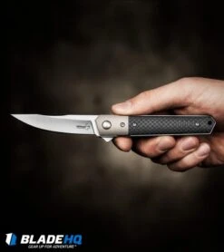 Boker Mini Kwaiken Exclusive Tuxedo Flipper Knife CF/Titanium (3" Satin VG-10) 11 Boker Mini Kwaiken Exclusive Tuxedo Flipper Knife CF/Titanium (3" Satin VG-10) -Boker boker mini kwaiken tuxedo BHQ 36330 dl hand