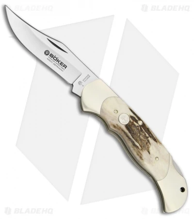 Boker Optima Series Lock Back Pocket Knife Stag (3.625" Satin) 113004ST 3 Boker Optima Series Lock Back Pocket Knife Stag (3.625" Satin) 113004ST