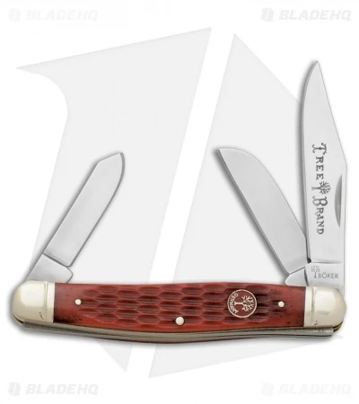 Boker Red Shield Stockman Pocket Knife 4" Red Jigged Bone BK110753 3 Boker Red Shield Stockman Pocket Knife 4" Red Jigged Bone BK110753