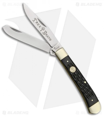 Boker Trapper Pocket Knife 4.25" Black Jigged Bone 110733 3 Boker Trapper Pocket Knife 4.25" Black Jigged Bone 110733