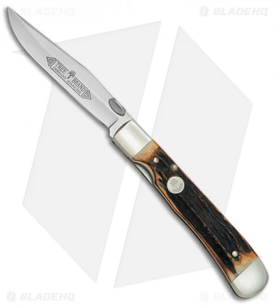 Boker Trapperliner Liner Lock Knife Stag Horn (3.25" Satin) 114715 3 Boker Trapperliner Liner Lock Knife Stag Horn (3.25" Satin) 114715