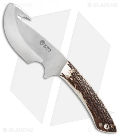 Boker Arbolito Gut Hook Fixed Blade Knife Stag Horn (4.25" Satin) 3 Boker Arbolito Gut Hook Fixed Blade Knife Stag Horn (4.25" Satin)