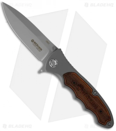 Boker Turbine Pocket Knife W/ Rosewood (3.875" Bead Blast Plain) 110130 3 Boker Turbine Pocket Knife W/ Rosewood (3.875" Bead Blast Plain) 110130