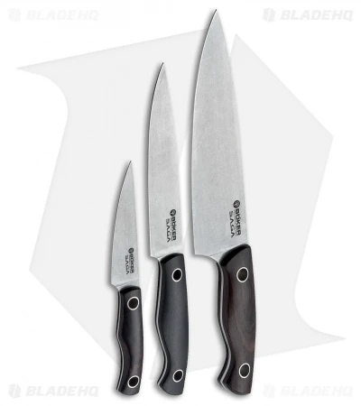Boker Vox Saga 3-Piece Kitchen Knife Set Grenadill Wood 3 Boker Vox Saga 3-Piece Kitchen Knife Set Grenadill Wood
